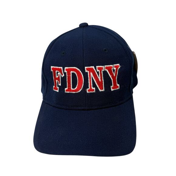 FDNY Hat Cap Blue Red NY Fire Dept Strapback Adjustable Embroidered Wool NWT - Picture 1 of 12